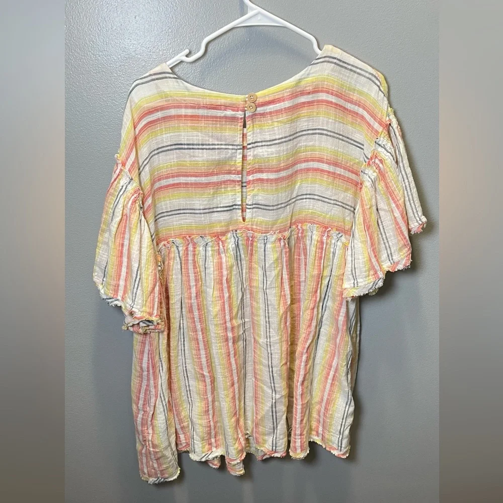 Free People Women's Summer Nights Cotton‎ Dress Yellow Combo Size Small